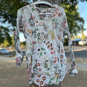 Fashion Magazine Vintage Multicolor Floral Blouse